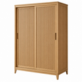 Armadio 120 x 60 x 190 cm in legno naturale con ante scorrevoli stile moderno - Selvorniq