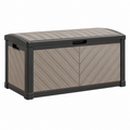 Cassapanca contenitore da esterno 120 x 60 x 63 cm in resina grigio tortora e antracite - con coperchio e maniglie - Selvorniq